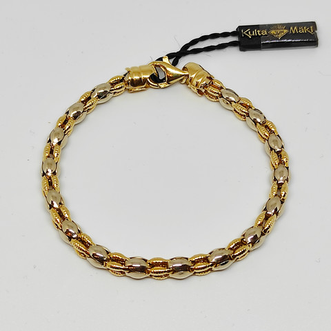 Kaksivärinen ranneketju, 14K 19cm
