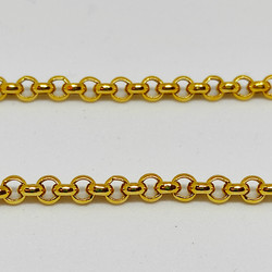 Kultainen 3mm papuketju, 50cm