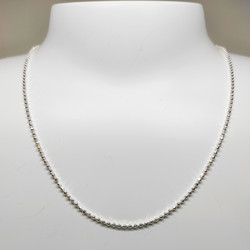 Timanttileikattu palloketju 50cm, hopea