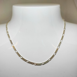 Hopeinen 3 mm figaroketju, 42cm