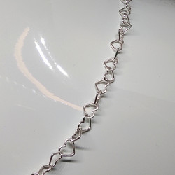 Hopeinen 4,5mm sydänketju, 44cm