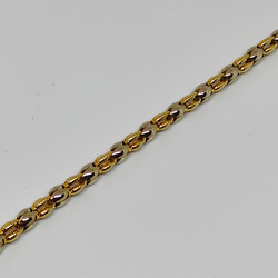 Kaksivärinen ranneketju, 14K 19cm