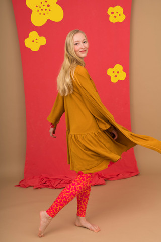 Tuittu-cardigan mustard yellow