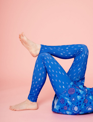 Aamu-leggings dotted blue