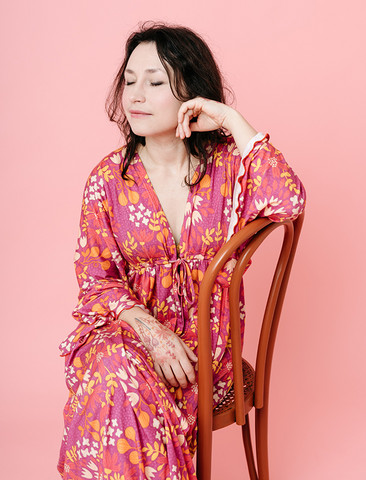 Minea-morning gown fuchsia