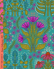 Herbaario-cotton sateen turquoise