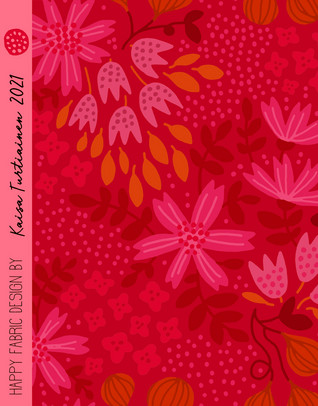 Kreeta-cotton sateen lingonberry