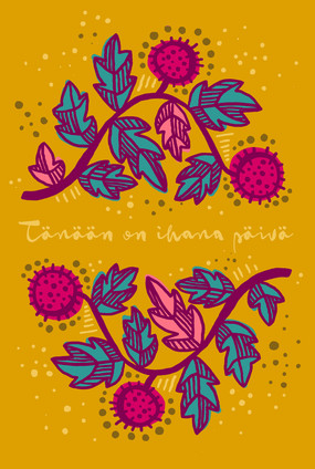 Takiainen-postikortti kultainen