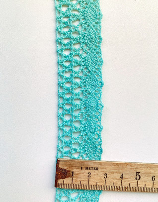 Lace trim 30 mm light turquoise