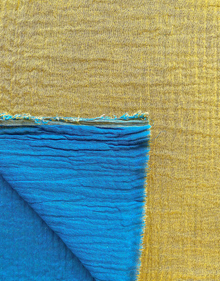 Cottonmuslin double color lime-petrol