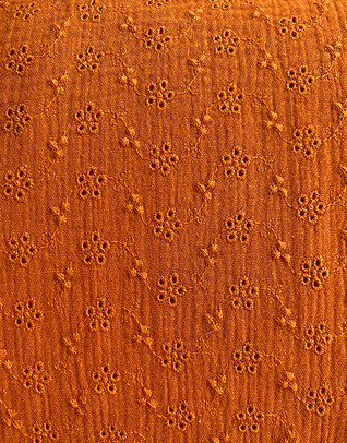 Cottonmuslin embroidered orange