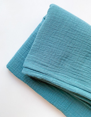 Simple cotton scarf ocean blue