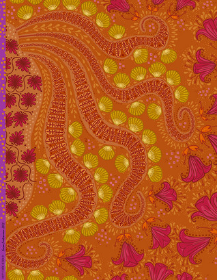 Ateena-cotton sateen orange