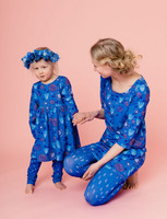 Aamu-leggings dotted blue
