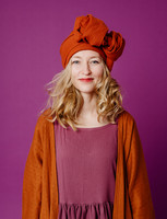 Simple cotton scarf dark orange