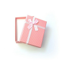 Polka dot lahjarasia koruille Vaaleanpunainen 7 x 9 x 2,6cm