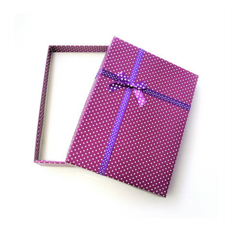 Polka dot lahjarasia koruille Fuksia/Violetti 12 x 16 x 3cm