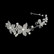 Hopeanvärinen köynnösmäinen Kukka-hiuskoru helmillä ja kristalleilla