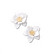 Valkoiset Mattapintaiset Kukkakorvakorut kullanvärisellä keskustalla