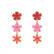 Kauniit Punasävyiset Emaloidut Roikkuvat Kukkakorvakorut 3 Kukalla