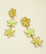 Kauniit Keltasävyiset Emaloidut Roikkuvat Kukkakorvakorut 3 Kukalla