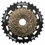 Shimano MF-TZ500-7 14-34H vapaarataspakka kierteellä