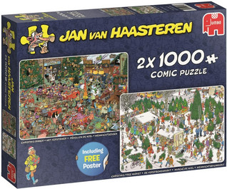 Jan Van Haasteren Christmas Dinner&Christmas Tree Market palapeli