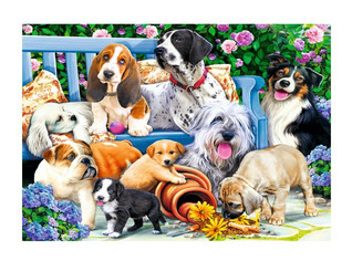 Trefl Dogs in the Garden palapeli 1000 palaa