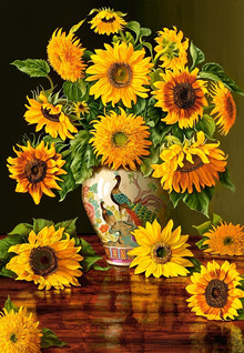 Castorland Sunflowers in a Peacock Vase palapeli 1000 palaa