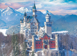 Eurographics Neuschwanstein Castle In Winter Germany palapeli 1000