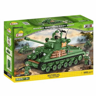 Cobi M4A3E9 SHERMAN EASY EIGHT rakennussarja, 745 osaa, 3 figuuria