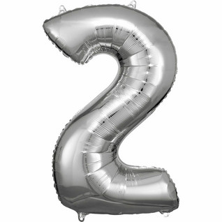 Numerofoliopallo 2 hopeanvärinen, 86cm