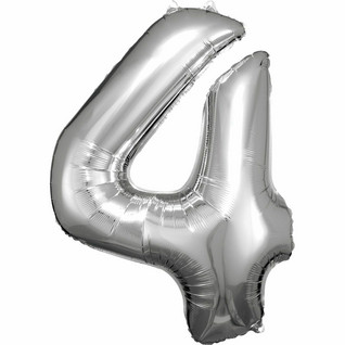 Numerofoliopallo 4 hopeanvärinen, 86cm