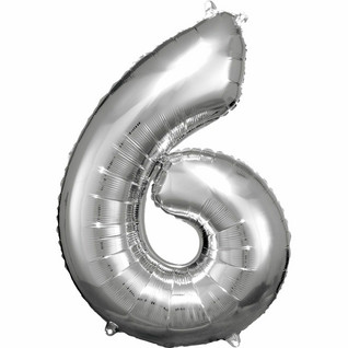 Numerofoliopallo 6 hopeanvärinen, 86cm
