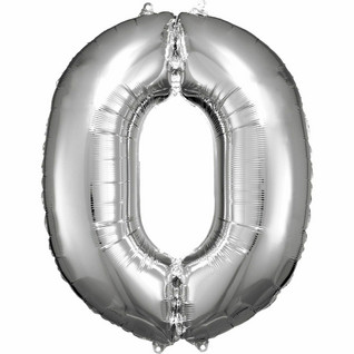 Numerofoliopallo 0 hopeanvärinen, 86cm
