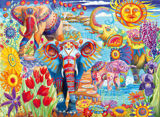 Bluebird Laura Audi Elephants in the Garden palapeli 6000 palaa