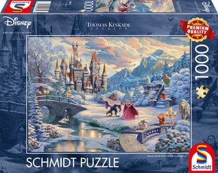 Schmidt Thomas Kinkade: Disney Beauty and the Beast Winter Enchantment