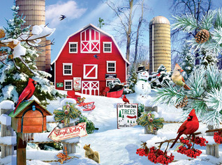SunsOut Lori Schory A Snowy Day on the Farm palapeli 1000 palaa