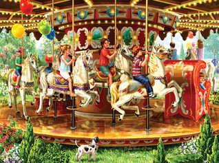 SunsOut Liz Goodrick-Dillon - Carousel Ride palapeli 1000 palaa