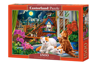 Castorland Kittens on the Roof palapeli 1500 palaa