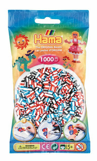 Hama pussi 1000 valkoraitaMix 91, 3 väriyhdistelmää