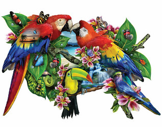 SunsOut Lori Schory - Parrots in Paradise palapeli 1000 palaa