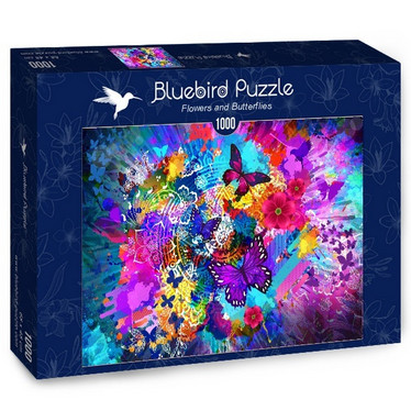 Bluebird Flowers and Butterflies palapeli 1000 palaa