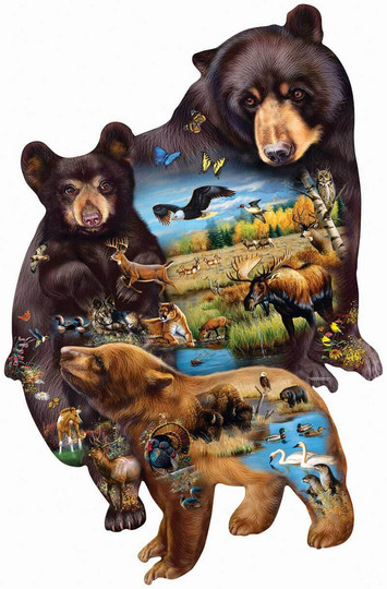 SunsOut Cynthie Fisher - Bear Family Adventure palapeli 1000 palaa