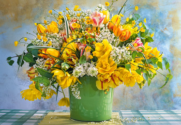 Castorland Spring Flowers in green vase palapeli 1000 palaa