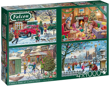 Falcon Victor McLindon Family Time at Christmas palapeli  4x1000 palaa