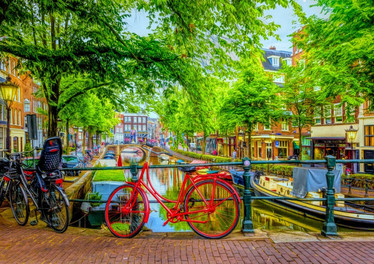 Bluebird The Red Bike in Amsterdam - palapeli 1000 palaa