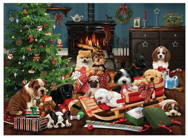 Cobble Hill Christmas Puppies palapeli 1000 palaa