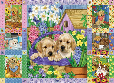 Cobble Hill Puppies and Posies Quilt palapeli 1000 palaa