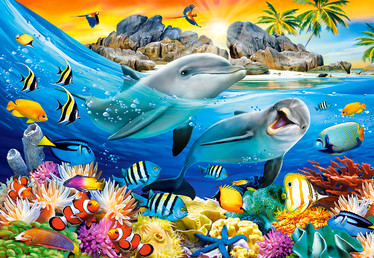 Castorland Dolphins in the Tropics palapeli 1000 palaa